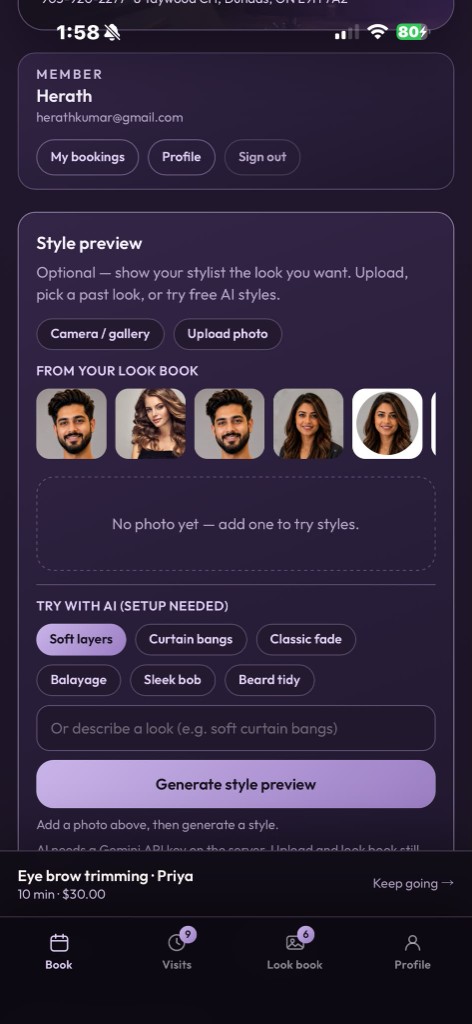 AI style preview on phone